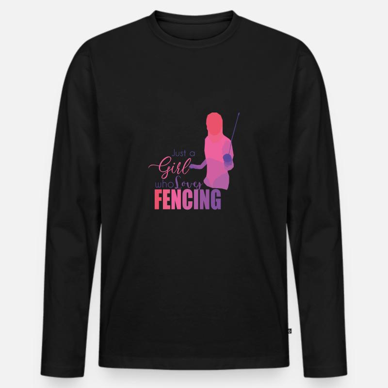 Fechten - Männer Premium Bio Langarmshirt - Schwarz