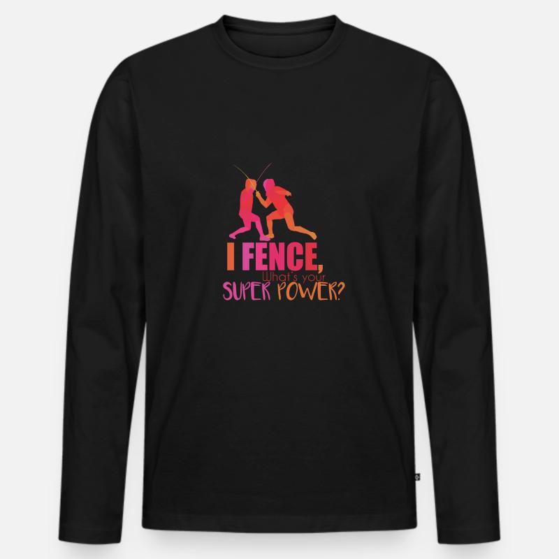 Fechten - Männer Premium Bio Langarmshirt - Schwarz