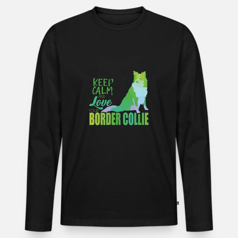 Border Collie - Männer Premium Bio Langarmshirt - Schwarz