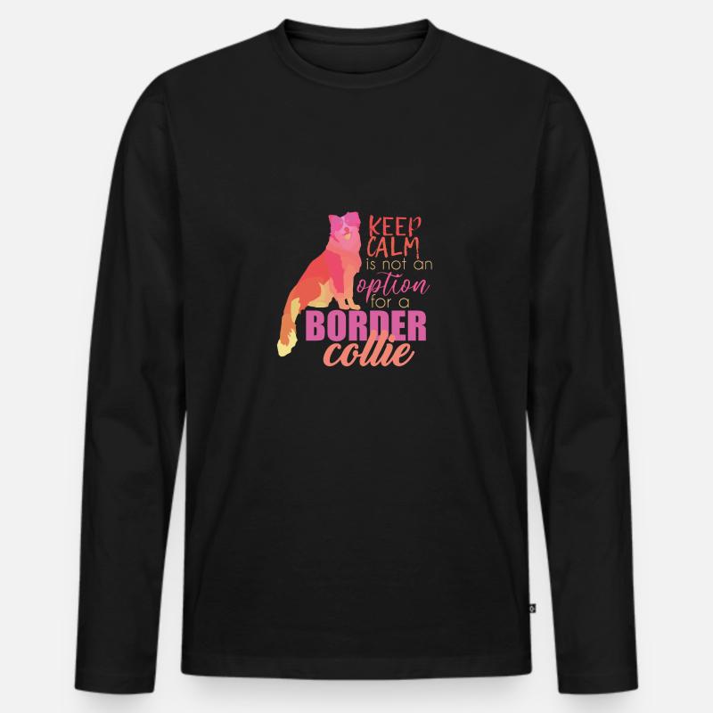 Border Collie - Männer Premium Bio Langarmshirt - Schwarz