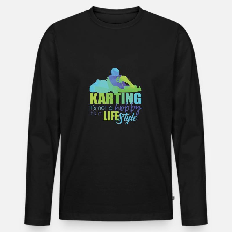 Go Kart - Männer Premium Bio Langarmshirt - Schwarz