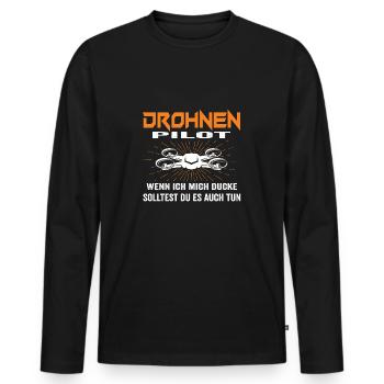 Drohne Drohnen Pilot Quadrocopter Drone Pilot - Männer Premium Bio Langarmshirt - Schwarz - Vorne - Nico (187cm)