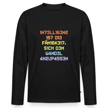 Die Fähigkeit sich dem Wandel anzupassen - Männer Premium Bio Langarmshirt - Schwarz - Vorne - Nico (187cm)