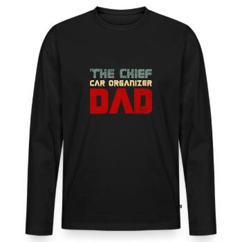 The Chief Car Organizer Dad - Men's Premium Organic Long Sleeve Shirt - black - Front - Nico (187cm)