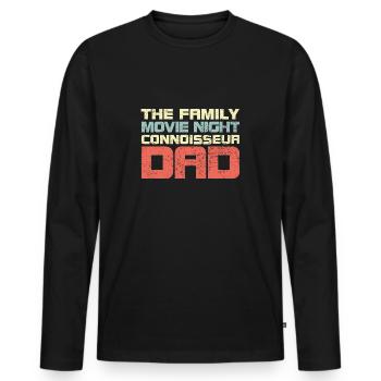 The Family Movie Night Connoisseur Dad - Männer Premium Bio Langarmshirt - Schwarz - Vorne - Nico (187cm)