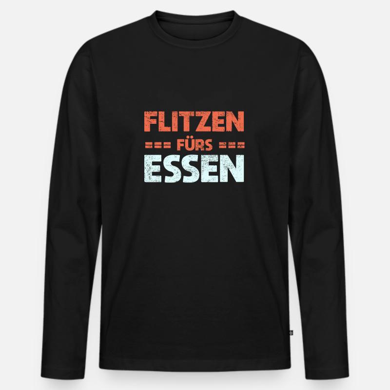 Flitzen Fürs Essen - Männer Premium Bio Langarmshirt - Schwarz