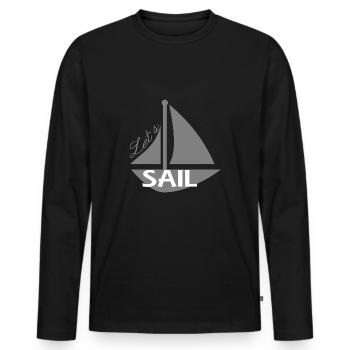 Let s sail - Männer Premium Bio Langarmshirt - Schwarz - Vorne - Nico (187cm)