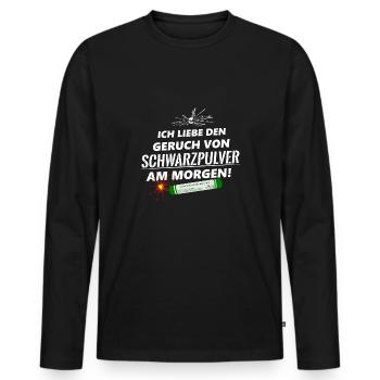 Pyro Pulver Geruch Feuerwerk - Männer Premium Bio Langarmshirt - Schwarz - Vorne - Nico (187cm)