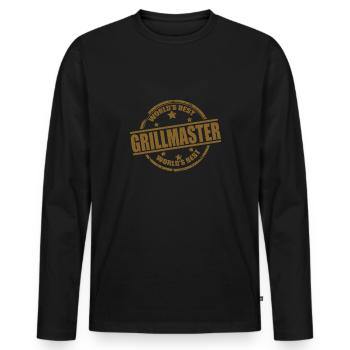 Grillmaster Grillen - T-shirt manches longues Premium bio Homme - noir - Devant - Nico (187cm)