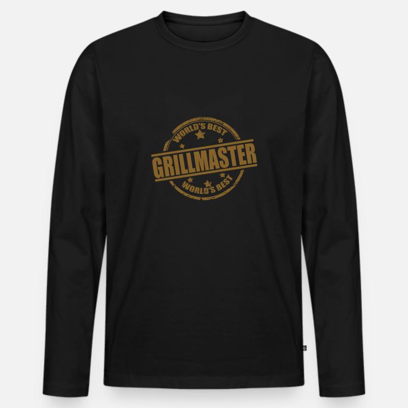 Grillmaster Grillen - Männer Premium Bio Langarmshirt - Schwarz