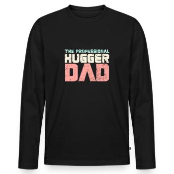 The Professional Hugger Dad - Männer Premium Bio Langarmshirt - Schwarz - Vorne - Nico (187cm)