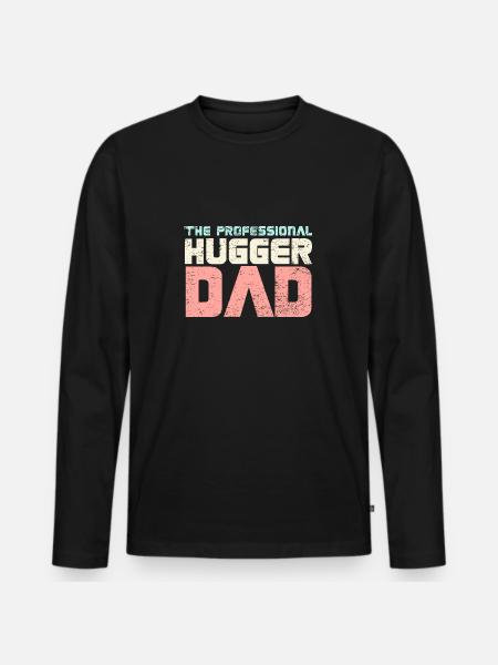 The Professional Hugger Dad - Männer Premium Bio Langarmshirt - Schwarz