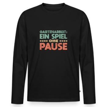 Gartenarbeit: Ein Spiel Ohne Pause - Männer Premium Bio Langarmshirt - Schwarz - Vorne - Nico (187cm)