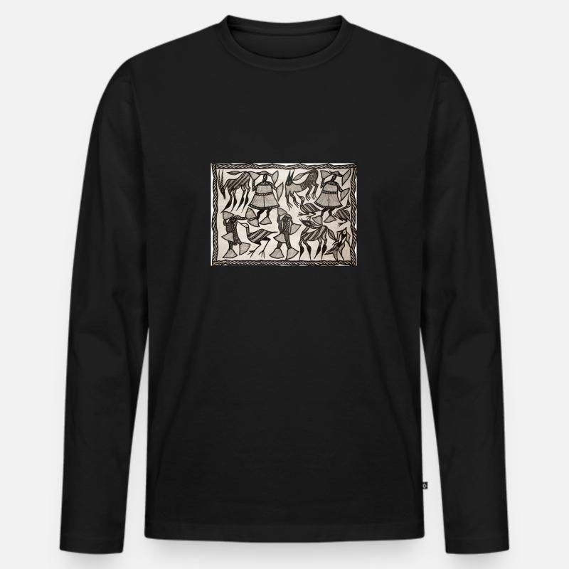 Korhogo 2 Leinwand - Männer Premium Bio Langarmshirt - Schwarz