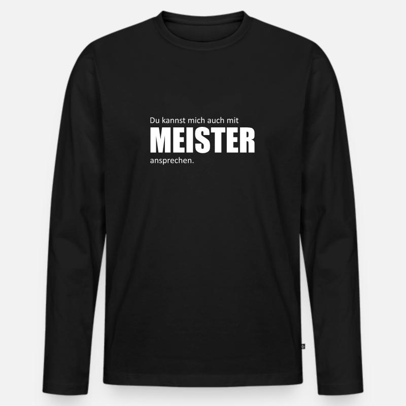 mit Meister ansprechen - Männer Premium Bio Langarmshirt - Schwarz
