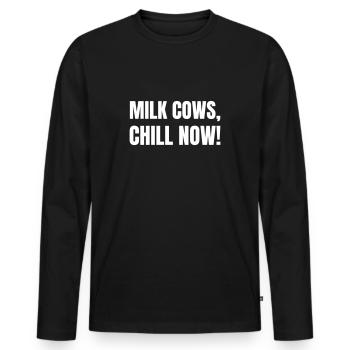 Agriculteurs et agriculteurs - T-shirt manches longues Premium bio Homme - noir - Devant - Nico (187cm)