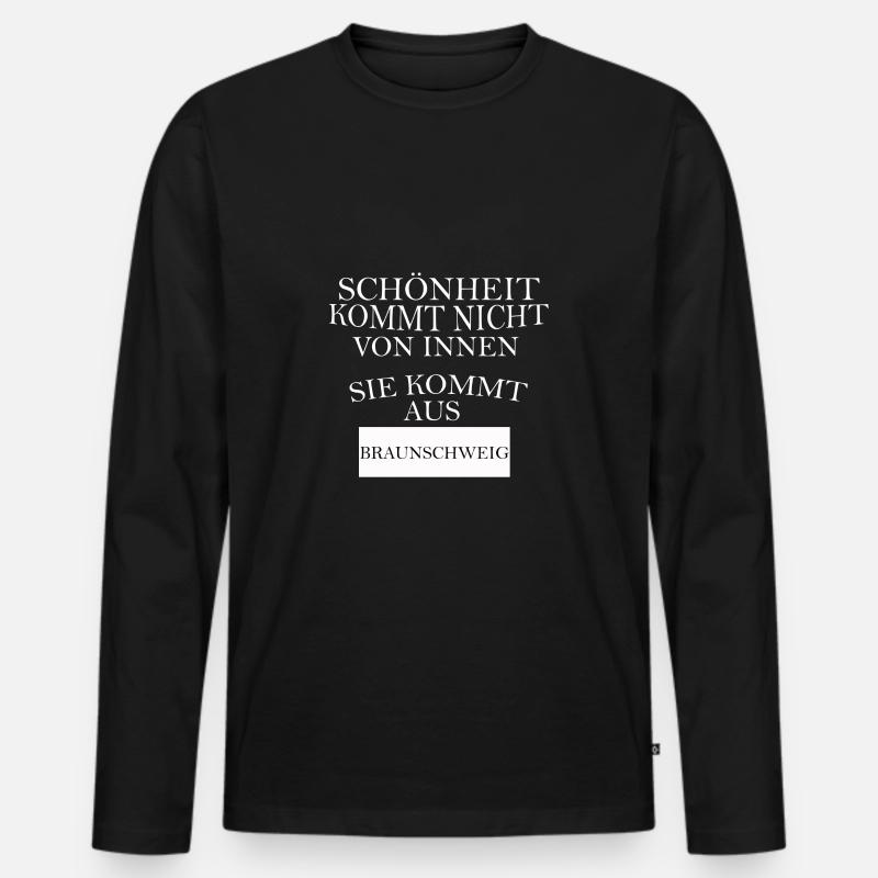 Braunschweig - Männer Premium Bio Langarmshirt - Schwarz