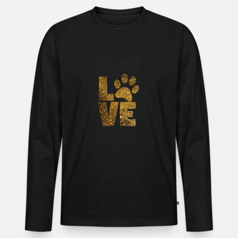 Hundeliebe - Männer Premium Bio Langarmshirt - Schwarz