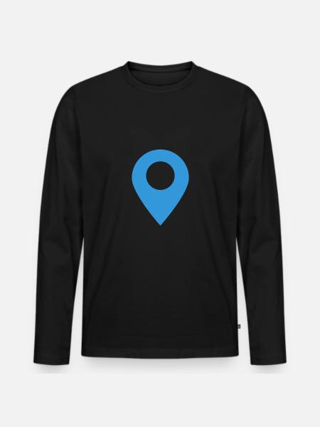 Standpunkt-Symbol - Männer Premium Bio Langarmshirt - Schwarz