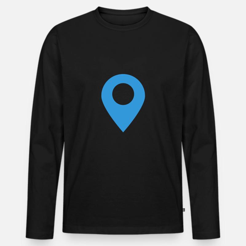 Standpunkt-Symbol - Männer Premium Bio Langarmshirt - Schwarz