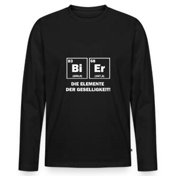 Bier Chemie lustige Sprüche Geschenk Männer - Männer Premium Bio Langarmshirt - Schwarz - Vorne - Nico (187cm)