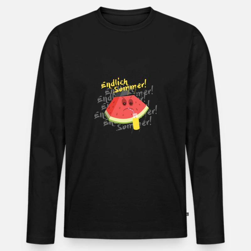 Endlich Sommer - Männer Premium Bio Langarmshirt - Schwarz
