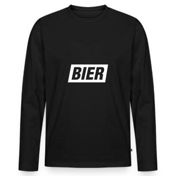 Bier - Männer Premium Bio Langarmshirt - Schwarz - Vorne - Nico (187cm)