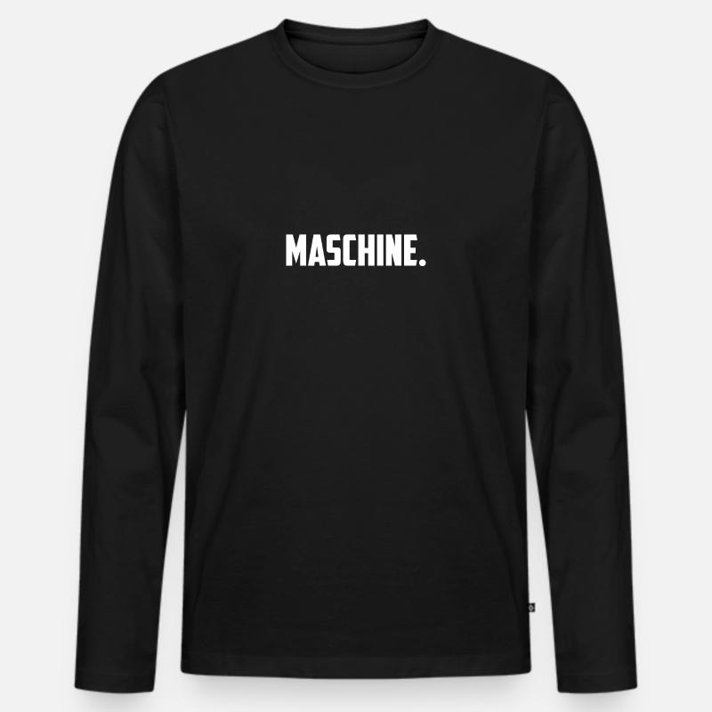 Maschine - Männer Premium Bio Langarmshirt - Schwarz