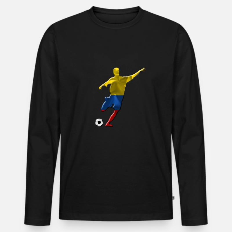 Kolumbien - Männer Premium Bio Langarmshirt - Schwarz