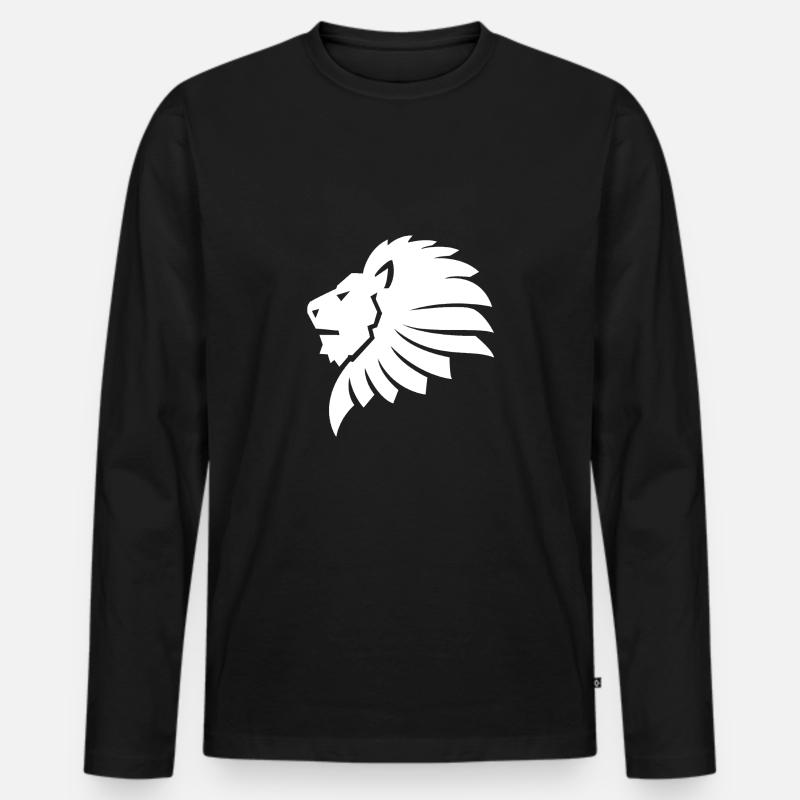 Leone - Maglia a manica lunga ecologica premium da uomo - nero