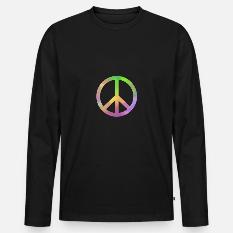 peace peacezeichen Frieden - Männer Premium Bio Langarmshirt - Schwarz