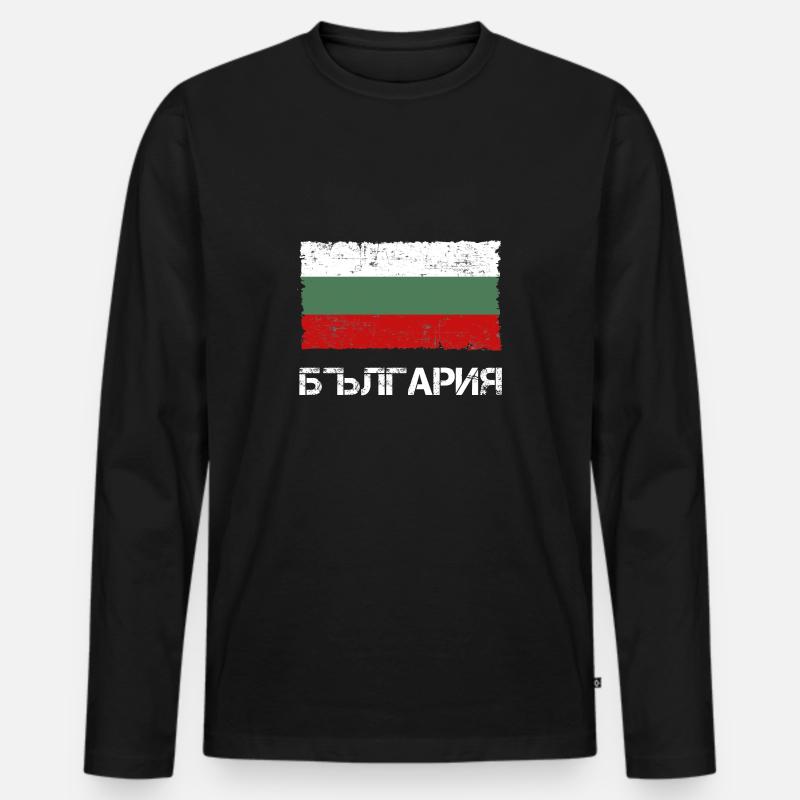 Bulgarien - Männer Premium Bio Langarmshirt - Schwarz