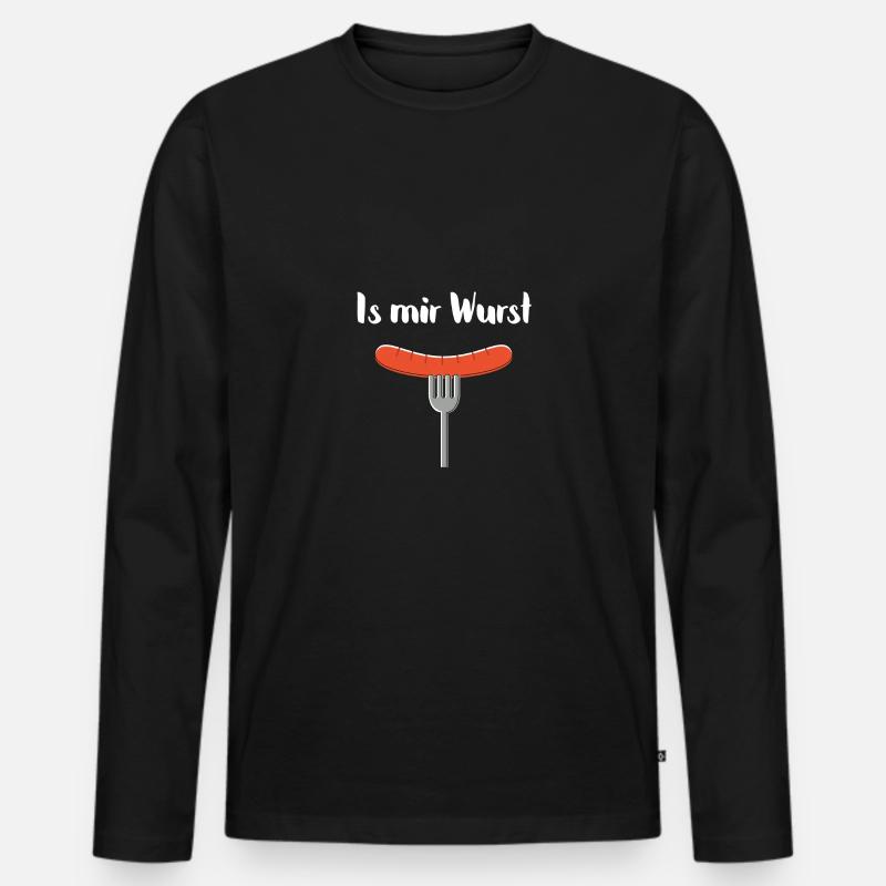 Is mir Wurst - Männer Premium Bio Langarmshirt - Schwarz