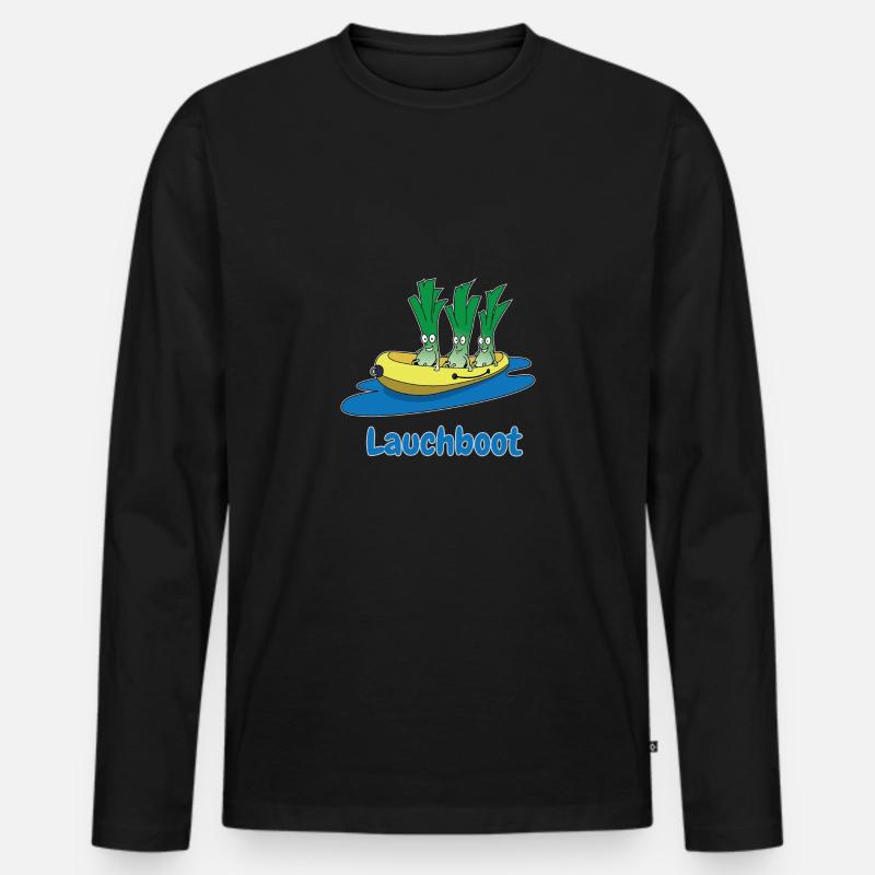Lauchboot Lauch Schlauchboot Witzige Geschenkidee - Männer Premium Bio Langarmshirt - Schwarz