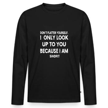 Des phrases drôles - T-shirt manches longues Premium bio Homme - noir - Devant - Nico (187cm)