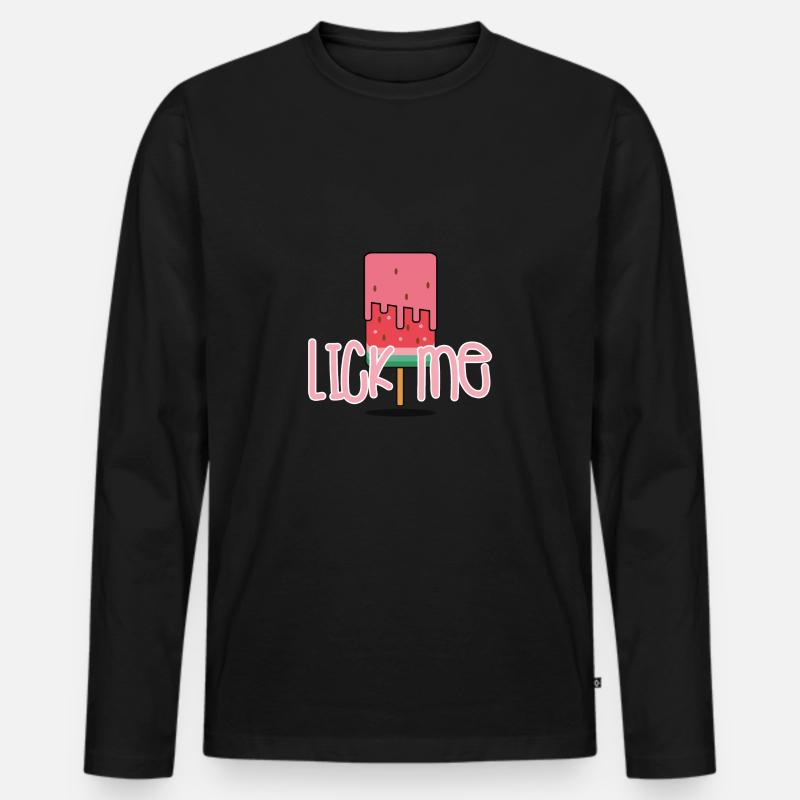 Lick me - Männer Premium Bio Langarmshirt - Schwarz