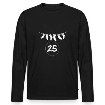 Vieille chaussette de chaussette 25 - T-shirt manches longues Premium bio Homme - noir - Devant - Nico (187cm)