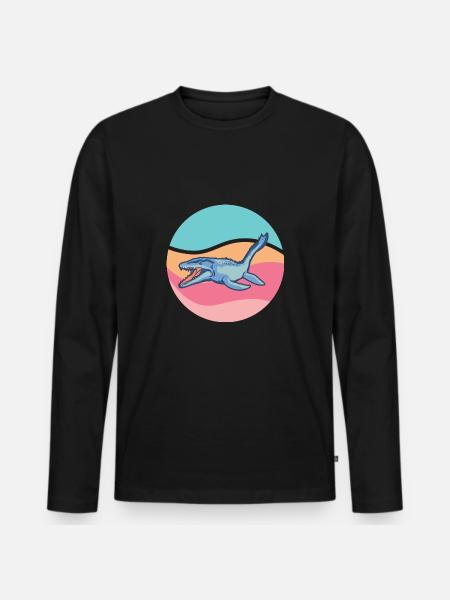 Tylosaurus dinosaur rovdyr af havet - Premium økologisk langærmet T-shirt til mænd - sort