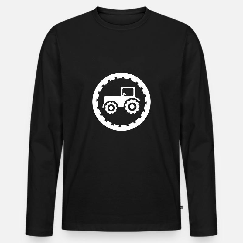 DAS TRAKTORSHIRT - Männer Premium Bio Langarmshirt - Schwarz