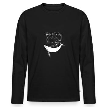 Wal erzeugt Musik - Männer Premium Bio Langarmshirt - Schwarz - Vorne - Nico (187cm)