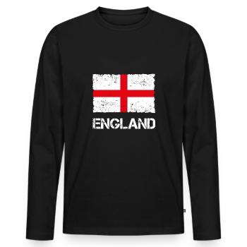 Angleterre - T-shirt manches longues Premium bio Homme - noir - Devant - Nico (187cm)