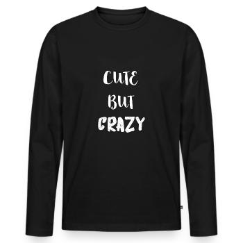 Cute But Crazy Gifts - Men's Premium Organic Long Sleeve Shirt - black - Front - Nico (187cm)