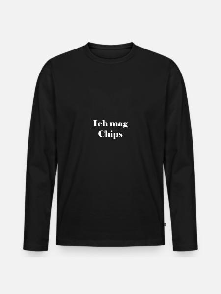 I like chips - Men's Premium Organic Long Sleeve Shirt - black