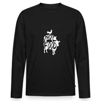 Vegan vegan végétalien - T-shirt manches longues Premium bio Homme - noir - Devant - Nico (187cm)