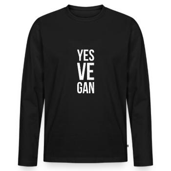 Vegan vegan vegan - Men's Premium Organic Long Sleeve Shirt - black - Front - Nico (187cm)