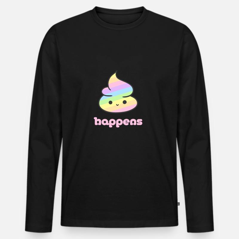 Shit happens - Männer Premium Bio Langarmshirt - Schwarz