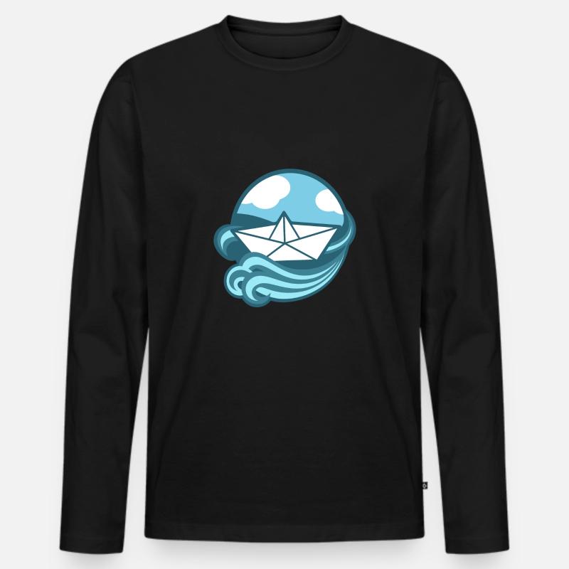 Ship the world - Männer Premium Bio Langarmshirt - Schwarz