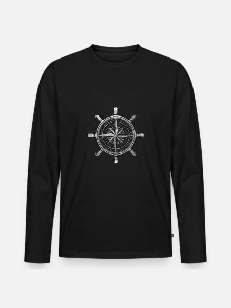 Compass grunge - Men's Premium Organic Long Sleeve Shirt - black