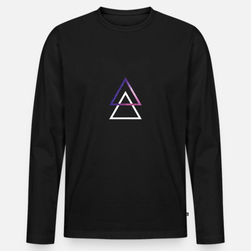 Dreieck - Männer Premium Bio Langarmshirt - Schwarz