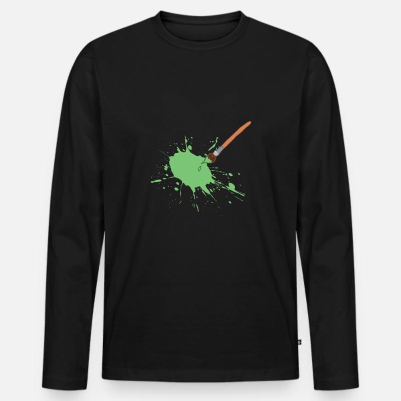 Künstler Kunst Pinsel Farben Comic Cartoon - Männer Premium Bio Langarmshirt - Schwarz
